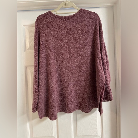 Cherish Burgundy Wine plush style sweater - Picture 2 of 4